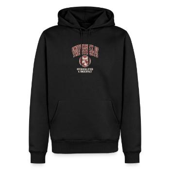 Université des Rues Surqualifiée & - Sweat à capuche Premium bio Homme - noir - Devant - Nico (187cm)