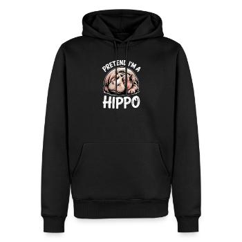 Expressions d’hippopotames Blague hippopotame Cadeau d’hippopotame - Sweat à capuche Premium bio Homme - noir - Devant - Nico (187cm)