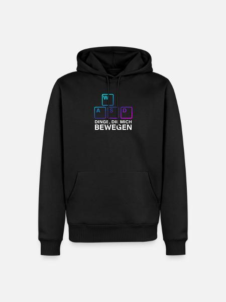 WASD Dinge die mich bewegen - Männer Premium Bio Hoodie - Schwarz