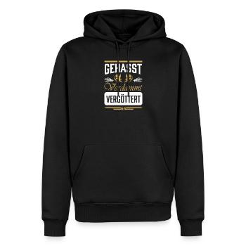 Gehasst VerdammT Vergottet - Männer Premium Bio Hoodie - Schwarz - Vorne - Nico (187cm)