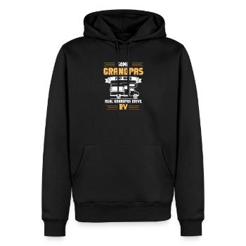 Real Grandpas Drive RV - Sweat à capuche Premium bio Homme - noir - Devant - Nico (187cm)