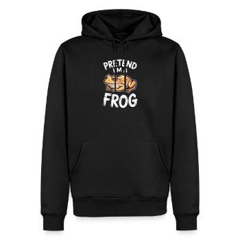 Expressions de grenouilles, Grenouilles, drôle de cadeau de grenouille - Sweat à capuche Premium bio Homme - noir - Devant - Nico (187cm)