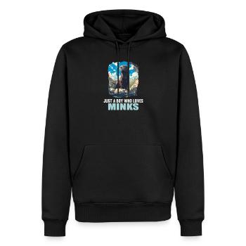 Nerze Nerz - Männer Premium Bio Hoodie - Schwarz - Vorne - Nico (187cm)