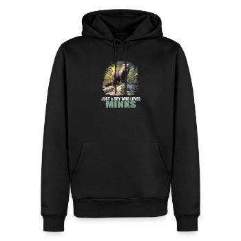 Nerze Nerz - Männer Premium Bio Hoodie - Schwarz - Vorne - Nico (187cm)