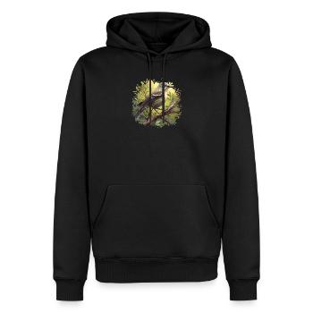 Spottdrosseln Spottdrossel - Männer Premium Bio Hoodie - Schwarz - Vorne - Nico (187cm)