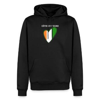 Ivory Coast Pride Cote D'Ivoire Heritage Elephant - Sweat à capuche Premium bio Homme - noir - Devant - Nico (187cm)