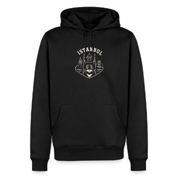 Istanbul Katze Skyline - Männer Premium Bio Hoodie - Schwarz - Vorne - Nico (187cm)