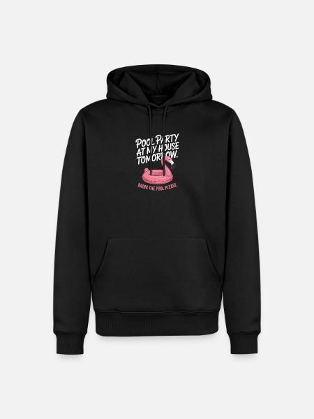 Zwembadfeest Breng Het Zwembad Zomer Zwembadfeest Uitspraak - Mannen Premium Bio hoodie - zwart