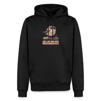 Spottdrosseln Spottdrossel - Männer Premium Bio Hoodie - Schwarz - Vorne - Nico (187cm)