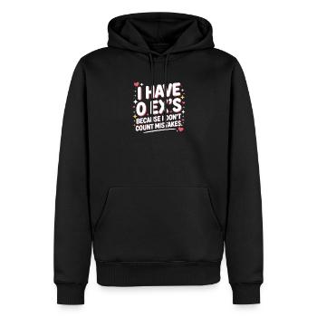 Ex-petit ami J’ai 0 ex Séparation Divorce célibataire - Sweat à capuche Premium bio Homme - noir - Devant - Nico (187cm)