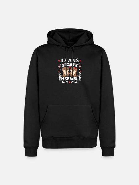 47 Ans Ensemble Betes - Sweat à capuche Premium bio Homme - noir
