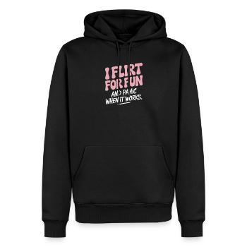 I Flirt For Fun Panic When It Works Flirten Single - Men’s Premium Organic Hoodie - black - Front - Nico (187cm)