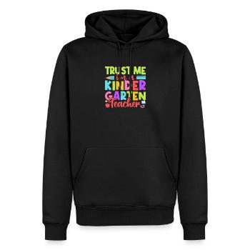 Prof de maternelle Crois-moi, je suis institutrice de maternelle - Sweat à capuche Premium bio Homme - noir - Devant - Nico (187cm)
