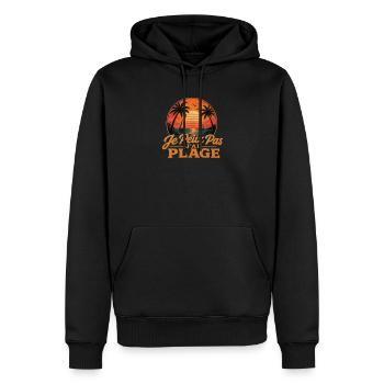 Je Peux Pas J'ai Plage Fun Humour Drôle idéal  - Sweat à capuche Premium bio Homme - noir - Devant - Nico (187cm)