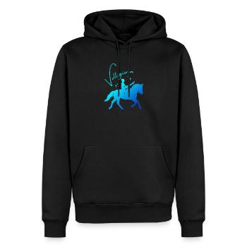 Voltigieren Mühle – Sport Outfit für Voltigierer - Männer Premium Bio Hoodie - Schwarz - Vorne - Nico (187cm)