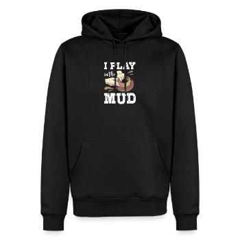 poterie - Sweat à capuche Premium bio Homme - noir - Devant - Nico (187cm)