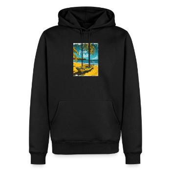 Puerto Plata Strandlandschaft Tropische Idylle - Männer Premium Bio Hoodie - Schwarz - Vorne - Nico (187cm)