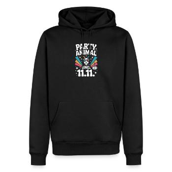 Karneval Party Kölner Animal Since 11.11. Köln - Männer Premium Bio Hoodie - Schwarz - Vorne - Nico (187cm)