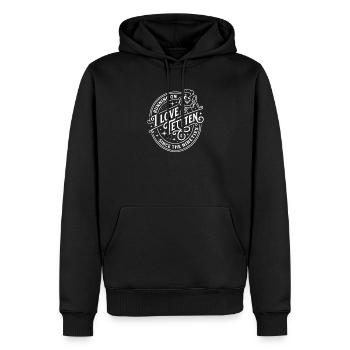 J’adore l’humour adulte de Tetten pour hommes - Sweat à capuche Premium bio Homme - noir - Devant - Nico (187cm)