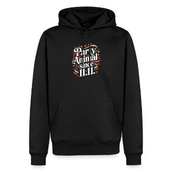 Karneval Party Kölner Animal Since 11.11. Köln - Men’s Premium Organic Hoodie - black - Front - Nico (187cm)