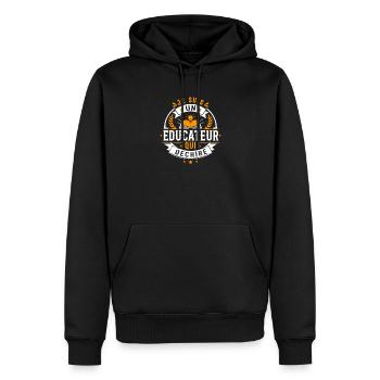 Éducateur Qui Déchire - Sweat à capuche Premium bio Homme - noir - Devant - Nico (187cm)