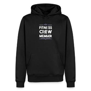 Fitness Crew - Männer Premium Bio Hoodie - Schwarz - Vorne - Nico (187cm)