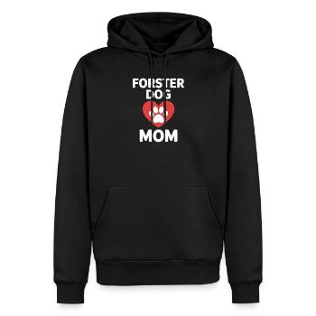 Maman de chien en famille d’accueil - Cadeau adopté par un chien - Sweat à capuche Premium bio Homme - noir - Devant - Nico (187cm)