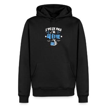 J'peux pas j'ai 4ème - Sweat à capuche Premium bio Homme - noir - Devant - Nico (187cm)