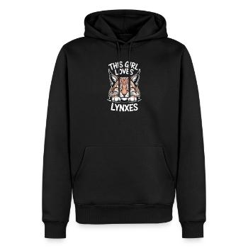 Lynx Dictions Lynx Fille Drôle de Lynx Cadeau de Lynx - Sweat à capuche Premium bio Homme - noir - Devant - Nico (187cm)