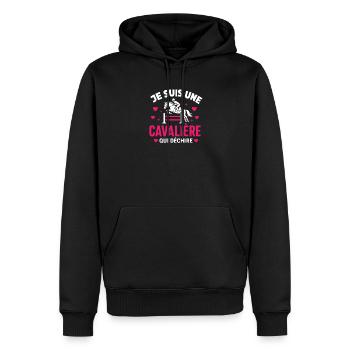 Cavalière qui déchire - Sweat à capuche Premium bio Homme - noir - Devant - Nico (187cm)