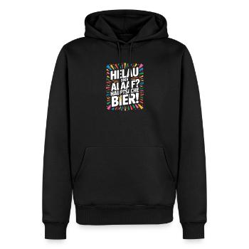 Bier Karneval Fasching Köln Helau oder Alaaf Bier - Männer Premium Bio Hoodie - Schwarz - Vorne - Nico (187cm)