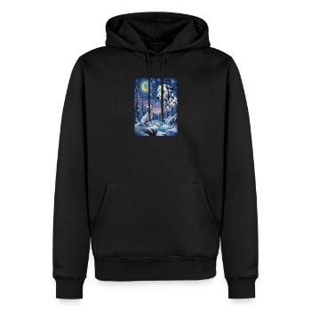 Hurlant à la Lune Mème Chien Dalmatien - Sweat à capuche Premium bio Homme - noir - Devant - Nico (187cm)
