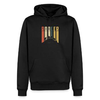 Dachdecker Crew Silhouette Handwerker Handwerk - Männer Premium Bio Hoodie - Schwarz - Vorne - Nico (187cm)