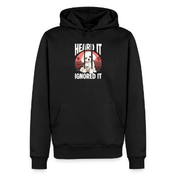 Bichon Frise Dog Breed - Men’s Premium Organic Hoodie - black - Front - Nico (187cm)
