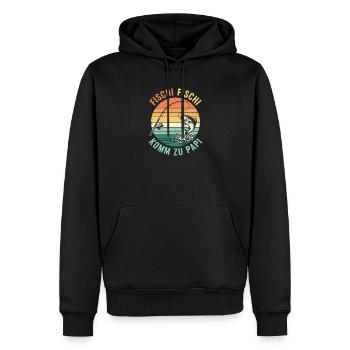 Fischi Fischi Komm zu Papi - Männer Premium Bio Hoodie - Schwarz - Vorne - Nico (187cm)