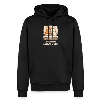 Offizielles Schlafshirt Hasen - Männer Premium Bio Hoodie - Schwarz - Vorne - Nico (187cm)