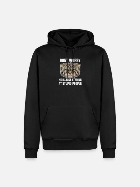 Pallas Kat Manul Kat Kat Humor Sarcasme - Mannen Premium Bio hoodie - zwart