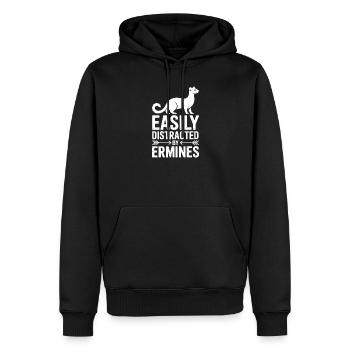 Dictons d’hermine Drôle d’hermine Cadeau drôle d’hermine - Sweat à capuche Premium bio Homme - noir - Devant - Nico (187cm)