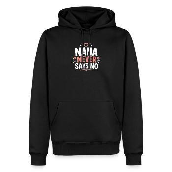 Nana sagt nie, kein Typografie-Tee - Männer Premium Bio Hoodie - Schwarz - Vorne - Nico (187cm)