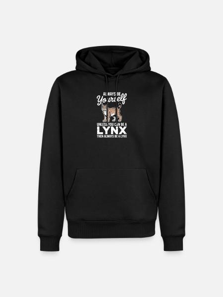 Luchs Sprüche Luchse Lustiges Luchs Geschenk - Männer Premium Bio Hoodie - Schwarz