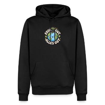 Terre Bonne Toute Bonne Protection de l’Environnement Nature Mère Terre - Sweat à capuche Premium bio Homme - noir - Devant - Nico (187cm)