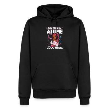 Anime and Music Chibi Black Girl - Männer Premium Bio Hoodie - Schwarz - Vorne - Nico (187cm)