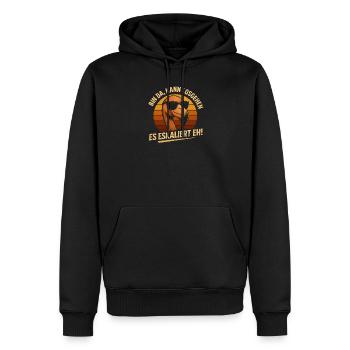 Kann Losgehen Es Eskaliert Eh Flamingo Party - Männer Premium Bio Hoodie - Schwarz - Vorne - Nico (187cm)