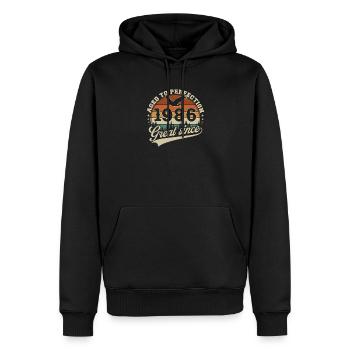 1986 Vintage Jahrgang Geburtstag Retro - Männer Premium Bio Hoodie - Schwarz - Vorne - Nico (187cm)