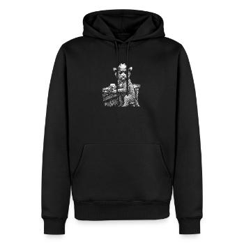 Cowboy Hund Bier Lustiger Labradoodle - Männer Premium Bio Hoodie - Schwarz - Vorne - Nico (187cm)