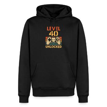 40e anniversaire de Gaming - Sweat à capuche Premium bio Homme - noir - Devant - Nico (187cm)