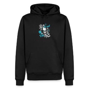 Live Loud Shirt - Männer Premium Bio Hoodie - Schwarz - Vorne - Nico (187cm)