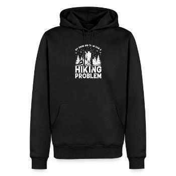 My drinking team has a hiking problem - Funny Hiki - Men’s Premium Organic Hoodie - black - Front - Nico (187cm)