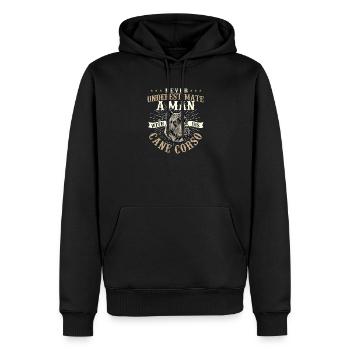 Ne jamais sous-estimer Man Cane Corso - Sweat à capuche Premium bio Homme - noir - Devant - Nico (187cm)