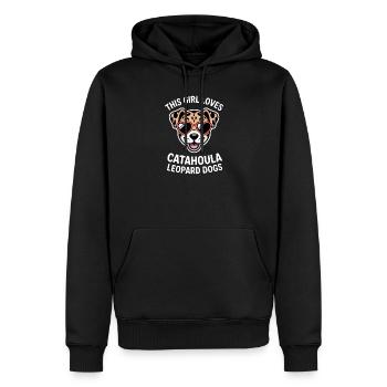 Louisiana Catahoula luipaardhond zegt cadeau - Mannen Premium Bio hoodie - zwart - Voor - Nico (187cm)